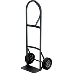 Safco Tuff Truck P-Handle Truck - Tubular Handle - 400 lb Load Capacity - 2 Casters - 8" Caster Size - Steel - 16" Width x 14.75" Depth x 51.50" Height - Black - 1 Each SAF4071