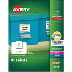 Avery&reg; Laser Inkjet Printer Permanent ID Labels - 2" Width x 2 5/8" Length - Permanent Adhesive - Rectangle - Inkjet, Laser - White - Paper - 15 / Sheet - 15 Total Sheets - 225 Total Label(s) - 225 / Pack AVE6572