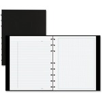 Blueline NotePro Ruled Notebook - Julian Dates - Daily - 7:00 AM to 8:00 PM - Half-hourly - 7 5/8" x 9 1/2" Sheet Size - Twin Wire - White - Paper - Black Cover - 1 Each REDA44C81