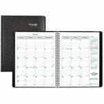 Blueline EcoLogix 14-Month Monthly Planner, 11" x 8-1/2" , English - Julian Dates - Monthly - 14 Month - December 2025 to January 2027 - 1 Month Single Page Layout - 8 1/2" x 11" Sheet Size - Twin Wire - Black - Paper - 0.5" Height x 9.3" Width - 1 Each REDCB435WBLK
