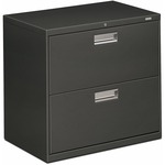 HON Brigade 600 H672 Lateral File - 28.4" Height x 30" Width x 18" Depth - Total Drawer(s): 2 - Finish: Charcoal - Lockable, Glide, Removable Lock, Heavy Duty, Interlocking - For File Storage, Workstation, Office, Desk - 1 Each HON672LS