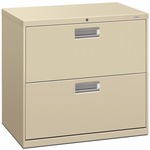 HON Brigade 600 H672 Lateral File - 28.4" Height x 30" Width x 18" Depth - Total Drawer(s): 2 - Finish: Putty - Lockable, Glide, Removable Lock, Heavy Duty, Interlocking - For File Storage, Workstation, Office, Desk - 1 Each HON672LL