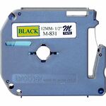P-touch P-touch Nonlaminated M Series Tape Cartridge - 1/2" Width - Rectangle - Gold, Black - 1 Each BRTM831