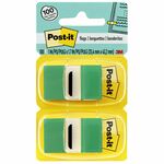 Post-it&reg; Green Flag Value Pack - 600 x Green - 1" Flag/Note Width x 1 3/4" Flag/Note Length - Rectangle - Unruled - Green - Removable, Writable - Dispenser Included - 50/Dispenser Box - 12 / Box MMM680GN12