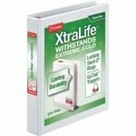 Cardinal&reg; Xtralife ClearVue Locking Slant-D Binder - 1" Binder Capacity - Letter - 8 1/2" x 11" Sheet Size - 270 Sheet Capacity - 1" Spine Width - 3 Ring - Fastener: D-Ring - Pocket: 2, Inside Front & Back - Polyolefin - White - 14.40 oz - Hinged, Non CRD26300CB