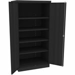 Tennsco Standard Black Storage Cabinet - 36" Width x 24" Depth x 72" Height - 5 x Shelf(ves) - 2 x Standard Door(s) - Heavy Duty, Adjustable Shelf, Locking Door, Hinged Door, Reinforced, Carrying Handle, Durable - Black - Powder Coated - Steel - Recycled  TNN1480BK