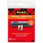 Scotch Thermal Laminating Pouches - Laminating Pouch/Sheet Size: 3.70" Width x 5.20" Length x 5 mil Thickness - Glossy - for Photo, Document, Lists, Card, Recipe - Double Sided, Photo-safe - Clear - 20 / Pack MMMTP590220