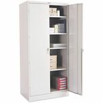 Tennsco Storage Cabinet (Unassembled) 2470 - 36" Width x 24" Depth x 78" Height - 5 x Shelf(ves) - 2 x Standard Door(s) - Heavy Duty, Locking Door, Hinged Door, Reinforced, Carrying Handle, Durable, Adjustable Leveler, Rugged, Welded - Light Gray - Powder TNN2470LGY