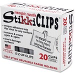 Advantus StikkiClips Adhesive Clips - for Paper, Notes, List, Artwork, Project, Schedule - White - 20 / Pack AVT01220