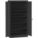 Tennsco Storage Cabinet (Unassembled) 2470 - 36" Width x 24" Depth x 78" Height - 5 x Shelf(ves) - 2 x Standard Door(s) - Heavy Duty, Locking Door, Hinged Door, Reinforced, Carrying Handle, Durable, Adjustable Leveler, Rugged, Welded - Black - Powder Coat TNN2470BK