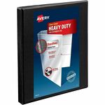 Avery&reg; Nonstick Heavy-Duty View 3 Ring Binder, 0.5" Slant Rings, 1 Black Binder (05233) - 1/2" Binder Capacity - Letter - 8 1/2" x 11" Sheet Size - 135 Sheet Capacity - 3 Ring - Fastener: Slant Ring - Pocket: 4, Internal - Polypropylene - Black - Recy AVE05233