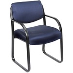 Boss Guest Chair - Blue Seat Color - Fabric Seat Material - Black Frame Color - Metal Frame Material - Sled Base - 1 Each BOPVSBO9521BE