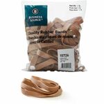 Business Source Quality Rubber Bands - Size: #105 - 5" Length x 0.63" Width - Sustainable - 60 / Pack - Rubber - Crepe BSN15726