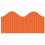 Bordette Decorative Border - Pre-scalloped Shape - Sturdy, Corrugated, Fade Resistant, Recyclable - 2.25" Width x 600" Length - Orange - 1 Roll PAC37106