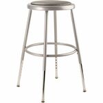 National Public Seating 6400 Series Heavy-Duty Padded Stools - Gray Seat Color - Vinyl, Medium Density Fiber (MDF), Plush Seat Material - Gray Frame Color - Steel Frame Material - Four-legged Base - Steel - 1 Each NPS6418H