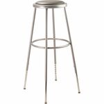 National Public Seating 6400 Series Heavy-Duty Padded Stools - Gray Seat Color - Vinyl, Medium Density Fiber (MDF), Plush Seat Material - Gray Frame Color - Steel Frame Material - Four-legged Base - Steel - 1 Each NPS6430H