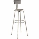 National Public Seating 6400 Series Heavy-Duty Padded Stools - Gray Seat Color - Vinyl, Medium Density Fiber (MDF), Plush Seat Material - Gray Frame Color - Steel Frame Material - Four-legged Base - Steel - 1 Each NPS6430HB
