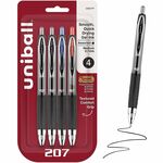 uniball™ 207 Gel Pen - 0.7 mm Medium Pen Point - Refillable - Retractable - Assorted Ink - Gel-based - 4 / Pack UBC33961PP