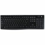 Logitech K270 Keyboard - Wireless Connectivity - RF - 33 ft - 2.40 GHz - USB Interface - Multimedia, Email, Play/Pause, Volume Control, Internet Hot Key(s) - Computer - PC - AAA Battery Size Supported - Black LOG920003051