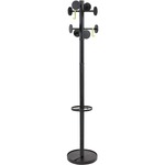 Alba Coat Stand - 2 Hooks - 8 Pegs - 11.02 lb (5 kg) Capacity - 69.3" Height - for Coat, Garment, Clothes - Powder Coated - 1 Each ABAPMSTAN3N