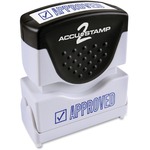 COSCO Shutter Stamp - Message Stamp - APPROVED - 0.50" Impression Width - 20000 Impression(s) - Blue - Rubber, Plastic - 1 Each COS035575