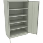 Tennsco Jumbo Storage Cabinet - 48" Width x 24" Depth x 78" Height - 5 x Shelf(ves) - 2 x Door(s) - 2000 lb Load Capacity - Leveling Glide, Security Lock, Recessed Handle - Light Gray - Steel - Recycled - 1 Each TNNJ2478SULGY