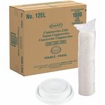Dart 12 oz (355 mL) White, Cappuccino - Dome - 3.6" Diameter - High Impact Polystyrene (HIPS) - White - 1000 / Carton DCC12EL