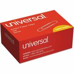 Universal Paper Clips, Jumbo, Smooth, Silver, 100/Box - Jumbo - 1.9" Length x 0.5" Width - Silver - Steel Wire - 100 / Box UNV72220BX