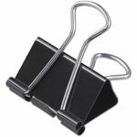Universal Binder Clips with Storage Tub, Medium, Black/Silver, 24/Pack - Medium - 1.3" Width - 0.63" Size Capacity - Black, Silver - Metal, Steel Wire - 24 / Pack UNV11124