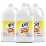 Lysol Deodorizing Cleaner - Concentrate - 128 fl oz (4 quart) - Lemon Scent - Disinfectant, Deodorize - Yellow - 4 / Carton RAC76334