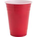 SOLO CUP Disposable Cold Cup: 16 oz Capacity, Red, Plastic, Unwrapped,  Patternless, 1,000 PK