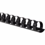 GBC CombBind Binding Spines - 0.75" Maximum Capacity - 160 x Sheet Capacity - For Letter 8 1/2" x 11" Sheet - 19 x Rings - Black - Plastic - 100 / Box GBC4000104