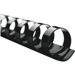 GBC CombBind Binding Spines - 1" Maximum Capacity - 225 x Sheet Capacity - For Letter 8 1/2" x 11" Sheet - 19 x Rings - Black - Plastic - 100 / Box GBC4000118