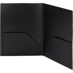 Smead Letter Pocket Folder - 8 1/2" x 11" - 50 Sheets Capacity - 2 Pocket - Polypropylene - Black - Acid-free - 5 / Pack SMD87705
