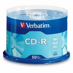 Verbatim 94691 CD Recordable Media - CD-R - 52x - 700 MB - 50 / Pack - 120mm - Single-layer - 1.33 Hour Maximum Recording Time VER94691