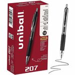 uniball™ 207 Gel Pen - 0.7 mm Pen Point - Refillable - Retractable - Black Ink - Pigment-based - Translucent Barrel - 12 / Dozen UBC33950