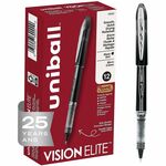 uniball™ Vision Elite Rollerball Pen - 0.5 mm Micro Pen Point - Black Ink - Black Barrel - Stainless Steel, Tungsten Carbide Tip - 1 Each UBC69000