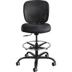 Safco Vue Heavy-duty Stool - Black Seat Color - Fabric Seat Material - Black Back Color - Mesh Back Material - 5-star Base - Black - 1 Each SAF3394BL