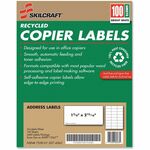 SKILCRAFT&reg; Self-adhesive Recycled Copier Labels - x 1 3/4" Width x 2 13/16" Length - White - For Label Printer - 100 / Box NSN2074363