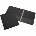 SKILCRAFT&reg; Round Ring Heavy-duty Binder - 1" Binder Capacity - Letter - 8 1/2" x 11" Sheet Size - 3 Ring(s) - Fastener(s): Round Ring - Pocket(s): Inside Front & Back - Vinyl - Black - Pocket, Heavy Duty, Tear Resistant, Crack Resistant, Punched, Expo NSN2784131