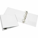SKILCRAFT&reg; Slant D-Ring View Binder - 4" Binder Capacity - Letter - 8 1/2" x 11" Sheet Size - 3 Ring - Fastener: Slant D-Ring - Pocket: Inside Front & Back - Vinyl, Board - White - Recycled - Clear Overlay, Spine, Punched, Pocket, Heavy Duty, Tear Res NSN4950696