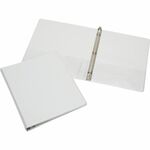 SKILCRAFT&reg; Round Ring View Binder - 1/2" Binder Capacity - Letter - 8 1/2" x 11" Sheet Size - 3 Ring - Fastener: Round Ring - Pocket: Inside Front & Back - Vinyl - White - Recycled - Pocket, Clear Overlay, Spine, Heavy Duty, Tear Resistant, Crack Resi NSN5104859