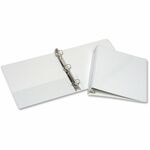 SKILCRAFT&reg; Round Ring View Binder - 1 1/2" Binder Capacity - Letter - 8 1/2" x 11" Sheet Size - 3 Ring - Fastener: Round Ring - Pocket: Inside Front & Back - Vinyl - White - Recycled - Clear Overlay, Spine, Punched, Pocket, Heavy Duty, Tear Resistant, NSN5194381