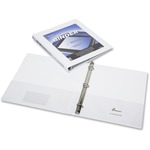 SKILCRAFT&reg; Frame View Binders - White, 1/2" - 1/2" Binder Capacity - Letter - 8 1/2" x 11" Sheet Size - 20 Sheet Capacity - Fastener: D-Ring - Pocket: Internal - White - Recycled - Easy Insert Spine, Lay Flat, Business Card Slit - 1 Each NSN4621387