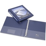 SKILCRAFT&reg; Frame View Binders - Navy Blue, 1" - 1" Binder Capacity - Letter - 8 1/2" x 11" Sheet Size - 20 Sheet Capacity - Fastener: D-Ring - Pocket: Internal - Navy Blue - Recycled - Easy Insert Spine, Lay Flat, Business Card Slit - 1 Each NSN4621388