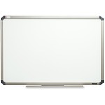 SKILCRAFT&reg; Aluminum Frame Total Erase White Board - 72" (6 ft) Width x 48" (4 ft) Height - White Surface - Titanium Aluminum Frame - Rectangle - Ghost Resistant, Stain Resistant, Moisture Resistant, Marker Tray, Rounded Corner, Grid Pattern - 1 Each NSN6222129