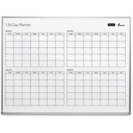 SKILCRAFT&reg; 4-Month Dry Erase Calendar Board - Monthly, Daily - 4 Month - White - Aluminum - 36" Height x 48" Width - 1 Each NSN6222133