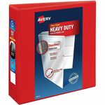 Avery&reg; Heavy-Duty View Binders with One Touch EZD Rings - 3" Binder Capacity - Letter - 8 1/2" x 11" Sheet Size - 670 Sheet Capacity - 670 x 3" Ring - Fastener: Ring - Pocket: 4, Internal - Polypropylene - Red - Recycled - Adhesive, Durable, Heavy Dut AVE79325