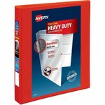 Avery&reg; Heavy-Duty View 3 Ring Binder, 1" One Touch EZD(R) Rings, 1 Red Binder (79170) - 1" Binder Capacity - Letter - 8 1/2" x 11" Sheet Size - 275 Sheet Capacity - 275 x 1" Ring - Fastener: Ring - Pocket: 4 - Polypropylene - Red - Recycled - Adhesive AVE79170