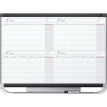 Quartet Prestige&reg; 2 Magnetic Four Month Calendar Board - Monthly - 4 Month - White, Graphite - Steel - 24" Height x 36" Width QRT4MCP23P2